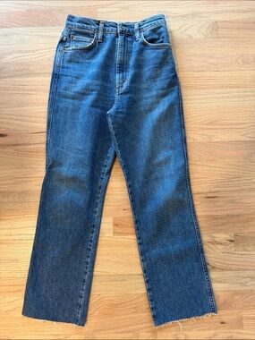 Agolde Women's 90’s Pinch Waist Straight-Leg Jeans in Dark Blue Denim